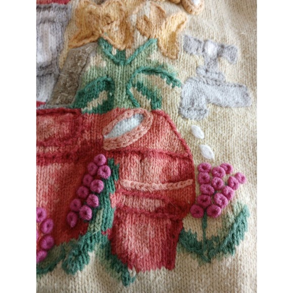 Lauren Hansen Summer Spring Garden Sweater Vest Medium Knit 90s Unique Grandma - Picture 6 of 11